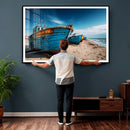 Coastal Fishing Boats Wall Art Canvas Print, Sunset Beach by MyGreatCanvas | Canvas Wall Art Prints | Photo Prints & Wall Decor