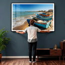 Coastal Fishing Boats Wall Art Canvas Print, Sunset Beach by MyGreatCanvas | Canvas Wall Art Prints | Photo Prints & Wall Decor