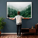 Misty Pine Forest Wall Art Canvas Print, Foggy Evergreen by MyGreatCanvas | Canvas Wall Art Prints | Photo Prints & Wall Decor