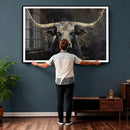 Rustic Longhorn Bull Wall Art Canvas Print – Vintage Western by MyGreatCanvas | Canvas Wall Art Prints | Photo Prints & Wall Decor