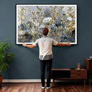 Abstract Floral Wall Art Canvas Print – Gold and Blue by MyGreatCanvas | Canvas Wall Art Prints | Photo Prints & Wall Decor