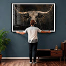 Vintage Longhorn Bull Wall Art Canvas Print – Rustic Western by MyGreatCanvas | Canvas Wall Art Prints | Photo Prints & Wall Decor