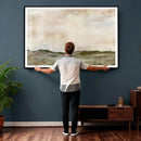 Muted Watercolor Hill Landscape Print — Beige Taupe Cloudy by MyGreatCanvas | Canvas Wall Art Prints | Photo Prints & Wall Decor