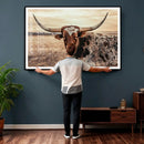 Texas Longhorn Wall Art Canvas Print – Western Cattle Ranch by MyGreatCanvas | Canvas Wall Art Prints | Photo Prints & Wall Decor