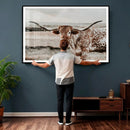 Texas Longhorn Bull Rustic Wall Art Canvas Print by MyGreatCanvas | Canvas Wall Art Prints | Photo Prints & Wall Decor