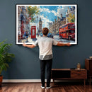 London Street Canvas Wall Art — Big Ben Red Bus Print | Oil by MyGreatCanvas | Canvas Wall Art Prints | Photo Prints & Wall Decor