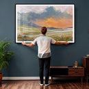 Mountain Sunset Wall Art Canvas Print Vintage Landscape by MyGreatCanvas | Canvas Wall Art Prints | Photo Prints & Wall Decor