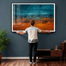 Teal Orange Abstract Wall Art Canvas Print Modern Large by MyGreatCanvas | Canvas Wall Art Prints | Photo Prints & Wall Decor