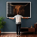 Highland Cow Wall Art Canvas Print – Moody Dark Rustic by MyGreatCanvas | Canvas Wall Art Prints | Photo Prints & Wall Decor