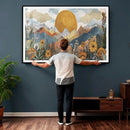 Boho Mountain Landscape Large Wall Art, Horizontal Gold by MyGreatCanvas | Canvas Wall Art Prints | Photo Prints & Wall Decor