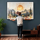 Boho Mountain Landscape Large Wall Art, Horizontal Gold by MyGreatCanvas | Canvas Wall Art Prints | Photo Prints & Wall Decor