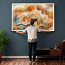 Geometric Boho Abstract Wall Art Canvas Print, Orange Blue by MyGreatCanvas | Canvas Wall Art Prints | Photo Prints & Wall Decor