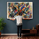Geometric Abstract Wall Art Canvas Print, Orange Blue by MyGreatCanvas | Canvas Wall Art Prints | Photo Prints & Wall Decor