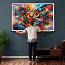 Geometric Abstract Wall Art Canvas Print, Orange Blue by MyGreatCanvas | Canvas Wall Art Prints | Photo Prints & Wall Decor