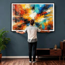 Lyrical Abstract Wall Art Canvas Print, Orange Blue Abstract by MyGreatCanvas | Canvas Wall Art Prints | Photo Prints & Wall Decor