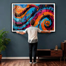 Geometric Abstract Wall Art Canvas Print, Orange Blue by MyGreatCanvas | Canvas Wall Art Prints | Photo Prints & Wall Decor