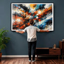 Geometric Abstract Wall Art Canvas Print, Orange Blue by MyGreatCanvas | Canvas Wall Art Prints | Photo Prints & Wall Decor