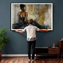 Black Woman Canvas Wall Art — Black Gold Gown Fashion Print by MyGreatCanvas | Canvas Wall Art Prints | Photo Prints & Wall Decor