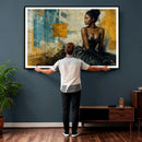 Elegant Woman Canvas Wall Art — Black Gold Gown Fashion by MyGreatCanvas | Canvas Wall Art Prints | Photo Prints & Wall Decor
