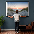 Sandy Dune Path Sunset Canvas Wall Art — Seagulls Beach by MyGreatCanvas | Canvas Wall Art Prints | Photo Prints & Wall Decor