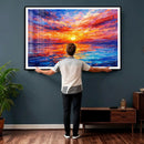 Colorful Knife Ocean Sunset Canvas — Orange Pink Teal by MyGreatCanvas | Canvas Wall Art Prints | Photo Prints & Wall Decor