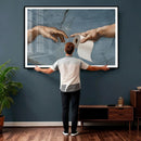 Funny Bathroom Canvas Wall Art, Michelangelo Creation of by MyGreatCanvas | Canvas Wall Art Prints | Photo Prints & Wall Decor