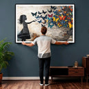 Banksy Butterfly Girl Wall Art Canvas Print, Framed Street by MyGreatCanvas | Canvas Wall Art Prints | Photo Prints & Wall Decor