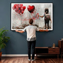 Girl Graffiti Wall Art Canvas Print, Red Balloon Heart by MyGreatCanvas | Canvas Wall Art Prints | Photo Prints & Wall Decor