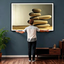 Zen Stone Wall Art Canvas Print, Balanced Rock Stack Framed by MyGreatCanvas | Canvas Wall Art Prints | Photo Prints & Wall Decor
