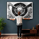 Vintage Propeller Plane Wall Art Canvas Print, Black and by MyGreatCanvas | Canvas Wall Art Prints | Photo Prints & Wall Decor