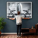 Propeller Plane Wall Art Canvas Print, Black and White by MyGreatCanvas | Canvas Wall Art Prints | Photo Prints & Wall Decor
