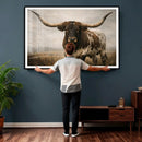 Longhorn Bull Wall Art Canvas Print, Western Farmhouse by MyGreatCanvas | Canvas Wall Art Prints | Photo Prints & Wall Decor