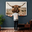 Texas Longhorn Bull Wall Art Canvas Print, Western Farmhouse by MyGreatCanvas | Canvas Wall Art Prints | Photo Prints & Wall Decor