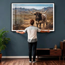 Texas Longhorn Bull Wall Art Canvas Print, Western Farmhouse by MyGreatCanvas | Canvas Wall Art Prints | Photo Prints & Wall Decor