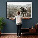 Texas Longhorn Bull Wall Art Canvas Print, Western Farmhouse by MyGreatCanvas | Canvas Wall Art Prints | Photo Prints & Wall Decor