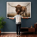 Texas Longhorn Canvas Wall Art Western Bull Desert Moody by MyGreatCanvas | Canvas Wall Art Prints | Photo Prints & Wall Decor