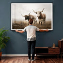 Texas Longhorn Canvas Wall Art Western Bull Desert Moody by MyGreatCanvas | Canvas Wall Art Prints | Photo Prints & Wall Decor