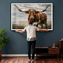 Texas Longhorn Canvas Wall Art Western Bull Desert Moody by MyGreatCanvas | Canvas Wall Art Prints | Photo Prints & Wall Decor