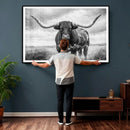Texas Longhorn Canvas Wall Art Western Bull Desert Moody by MyGreatCanvas | Canvas Wall Art Prints | Photo Prints & Wall Decor