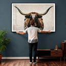 Texas Longhorn Canvas Wall Art Western Bull Desert Moody by MyGreatCanvas | Canvas Wall Art Prints | Photo Prints & Wall Decor
