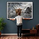 Texas Longhorn Canvas Wall Art, Rustic Farm Barn Bluebonnet by MyGreatCanvas | Canvas Wall Art Prints | Photo Prints & Wall Decor