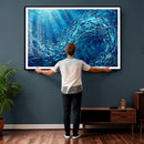 School of Fish Canvas Print | Blue Ocean Underwater Wall Art by MyGreatCanvas | Canvas Wall Art Prints | Photo Prints & Wall Decor