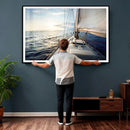 Sailboat Wall Art Canvas Print, Ocean Sunset Sailing Framed by MyGreatCanvas | Canvas Wall Art Prints | Photo Prints & Wall Decor