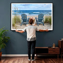 Large Beach Canvas Wall Art Coastal Adirondack Chairs Ocean by MyGreatCanvas | Canvas Wall Art Prints | Photo Prints & Wall Decor