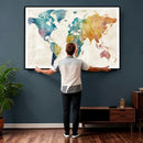 Watercolor World Map Canvas Wall Art Print – Abstract by MyGreatCanvas | Canvas Wall Art Prints | Photo Prints & Wall Decor