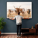 Texas Longhorn Canvas Wall Art, Rustic Farm Animal Photography Print, Farmhouse Country Decor, Western Ranch Art by MyGreatCanvas | Canvas Wall Art Prints | Photo Prints & Wall Decor