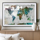 Modern Watercolor World Map Canvas Wall Art – Framed by MyGreatCanvas | Canvas Wall Art Prints | Photo Prints & Wall Decor