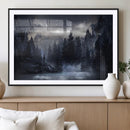 Night Landscape and Trees Wall Art Canvas Print