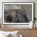Gray Marble Fluid Wall Art – Modern Abstract Canvas Print