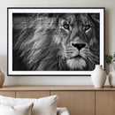Black and White Lion Canvas Wall Art Print – Wildlife